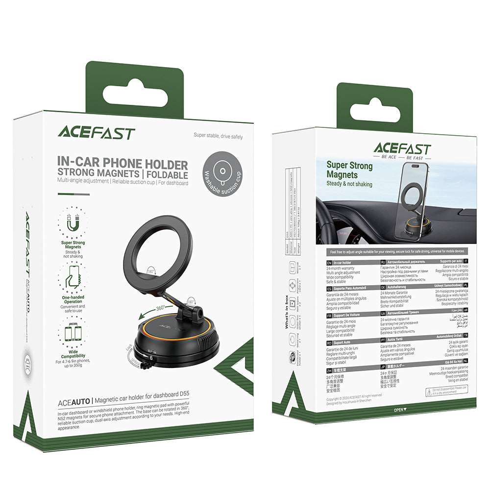 Supporto Auto Magnetico Acefast D55, Universale, Nero