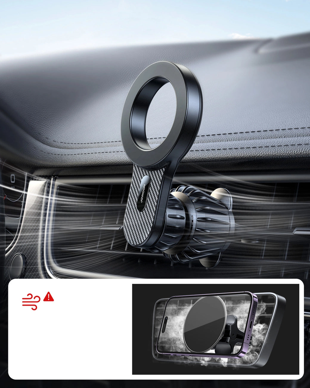 Joyroom JR-ZS355 Magnetic Car Holder, Air Vent, Universal, Black