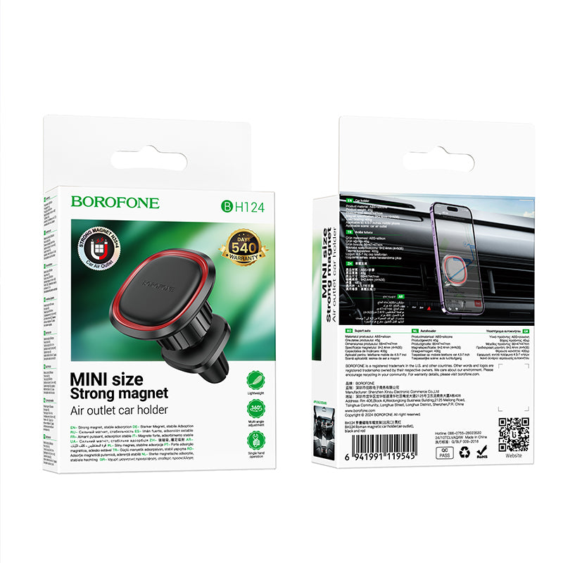 Supporto Auto Magnetico Borofone BH124 Roman, Universale, Nero