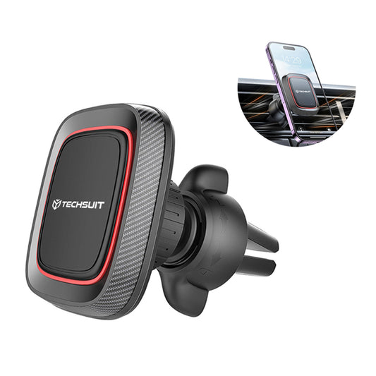 Supporto Auto Magnetico Techsuit S4, Universale, Nero Rosso