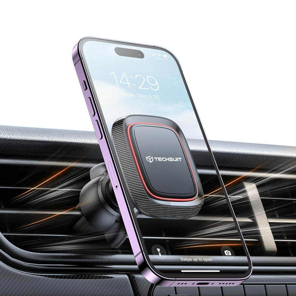 Supporto Auto Magnetico Techsuit S4, Universale, Nero Rosso