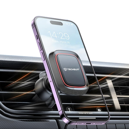 Supporto Auto Magnetico Techsuit S4, Universale, Nero Rosso