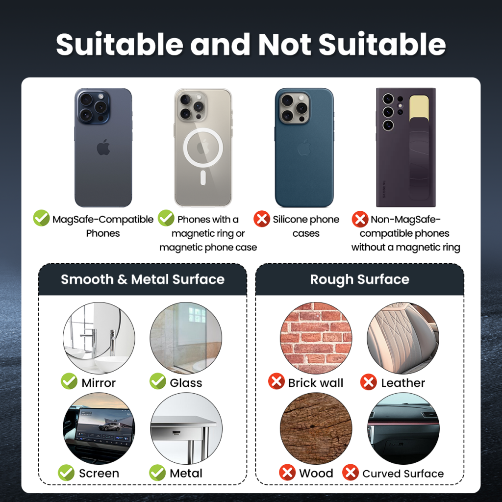 Supporto Auto Magnetico XO Design C155, Universale, Nero