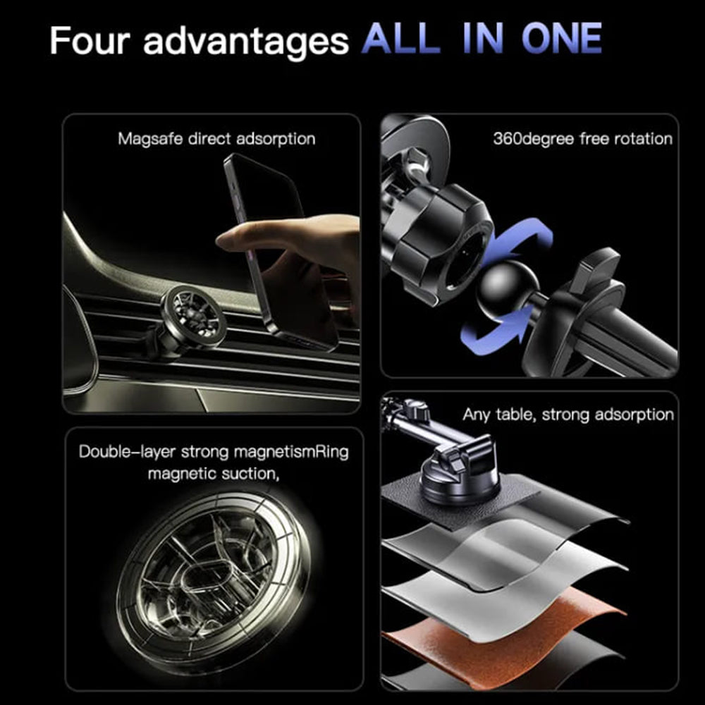 Supporto Auto Magnetico Yesido C158, Universale, Nero