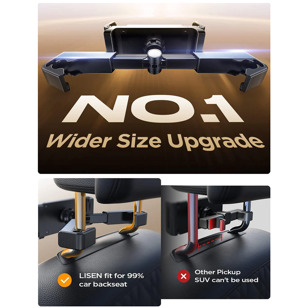 Supporto Auto Poggiatesta Lisen per Telefono / Tablet, 4.7inch - 12.9inch, Nero YL0221030002