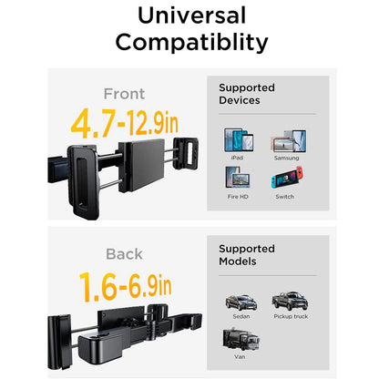 Supporto Auto Poggiatesta Lisen per Telefono / Tablet, 4.7inch - 12.9inch, Nero YL0221030002