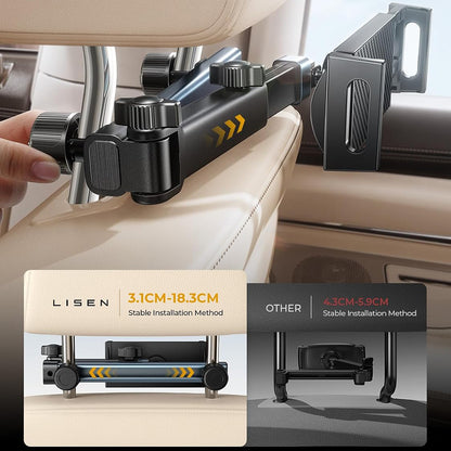 Supporto Auto Poggiatesta Lisen per Telefono / Tablet, 4.7inch - 12.9inch, Nero YL0423090004