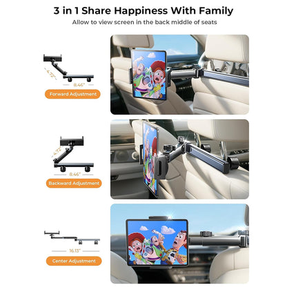 Supporto Auto Poggiatesta Lisen per Telefono / Tablet, 4.7inch - 12.9inch, Nero YL0423090004