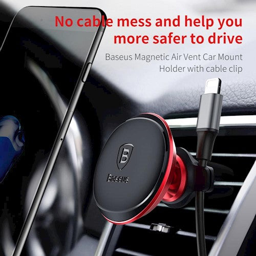 Baseus Air Vent Magnetic Car Mount, Universal, Red C40141201913-00