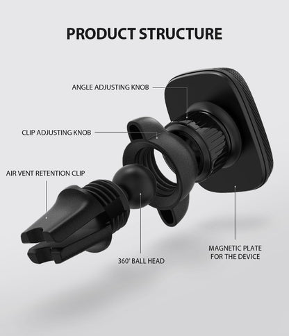 Supporto Auto Magnetico Ringke Power Clip, Universale, Nero