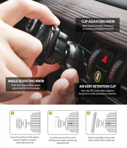 Supporto Auto Magnetico Ringke Power Clip, Universale, Nero