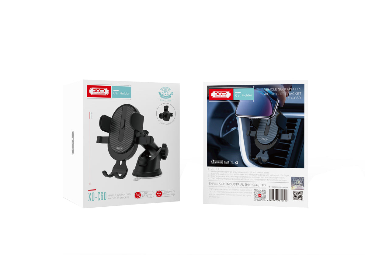 Supporto Auto XO Design C60 2in1, 4inch - 6inch, Nero