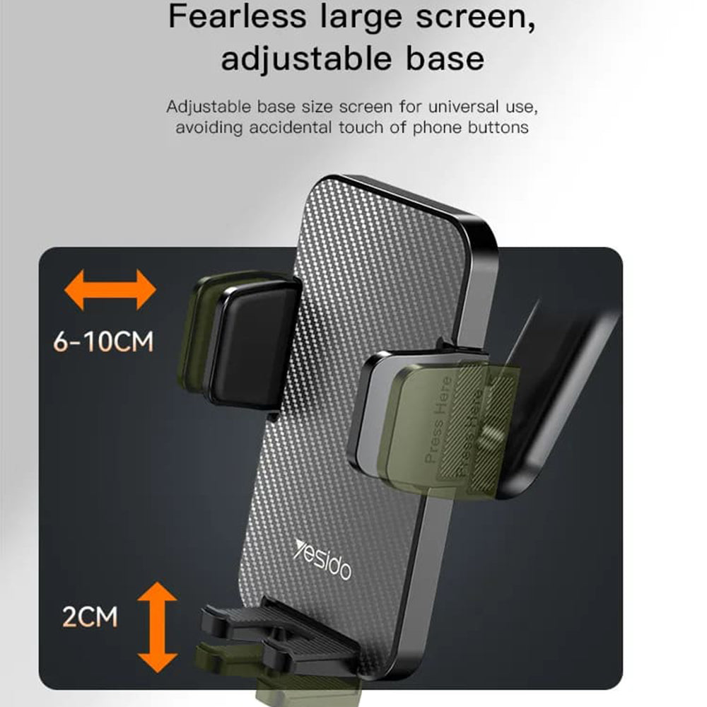 Supporto Auto Yesido C172, 4 pollici - 7 pollici, Nero