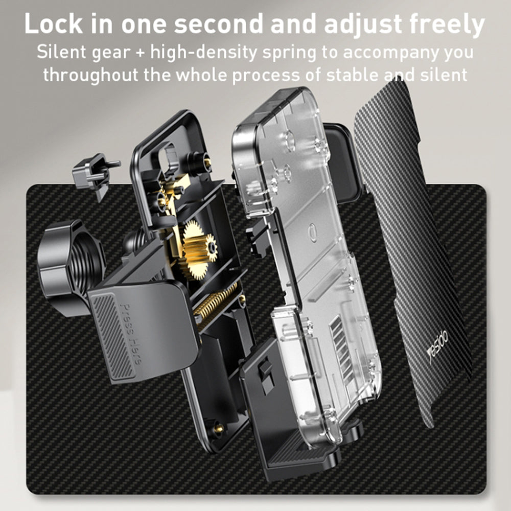 Supporto Auto Yesido C172, 4 pollici - 7 pollici, Nero