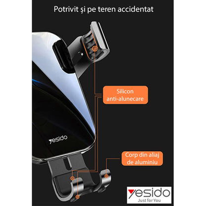 Supporto Auto Yesido C87, Universale, Nero