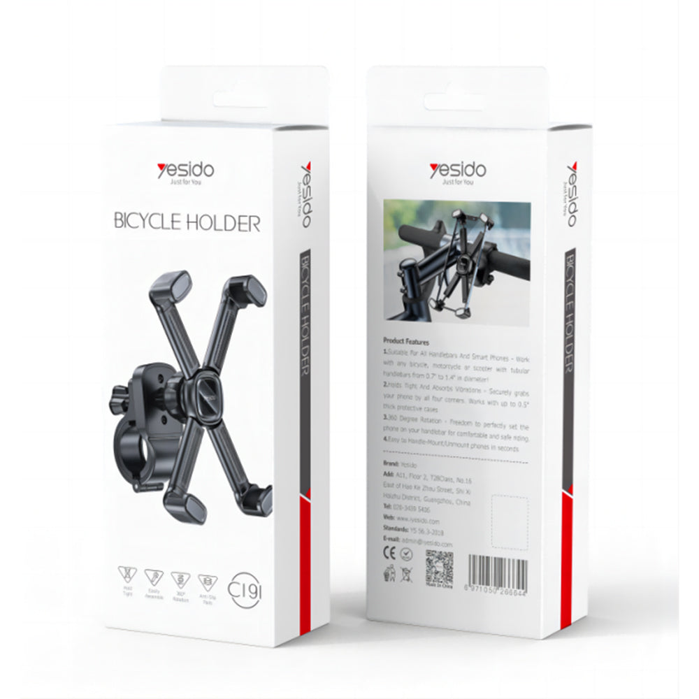 Supporto Bicicletta Yesido C191, 4.5inch - 6.8inch, Nero
