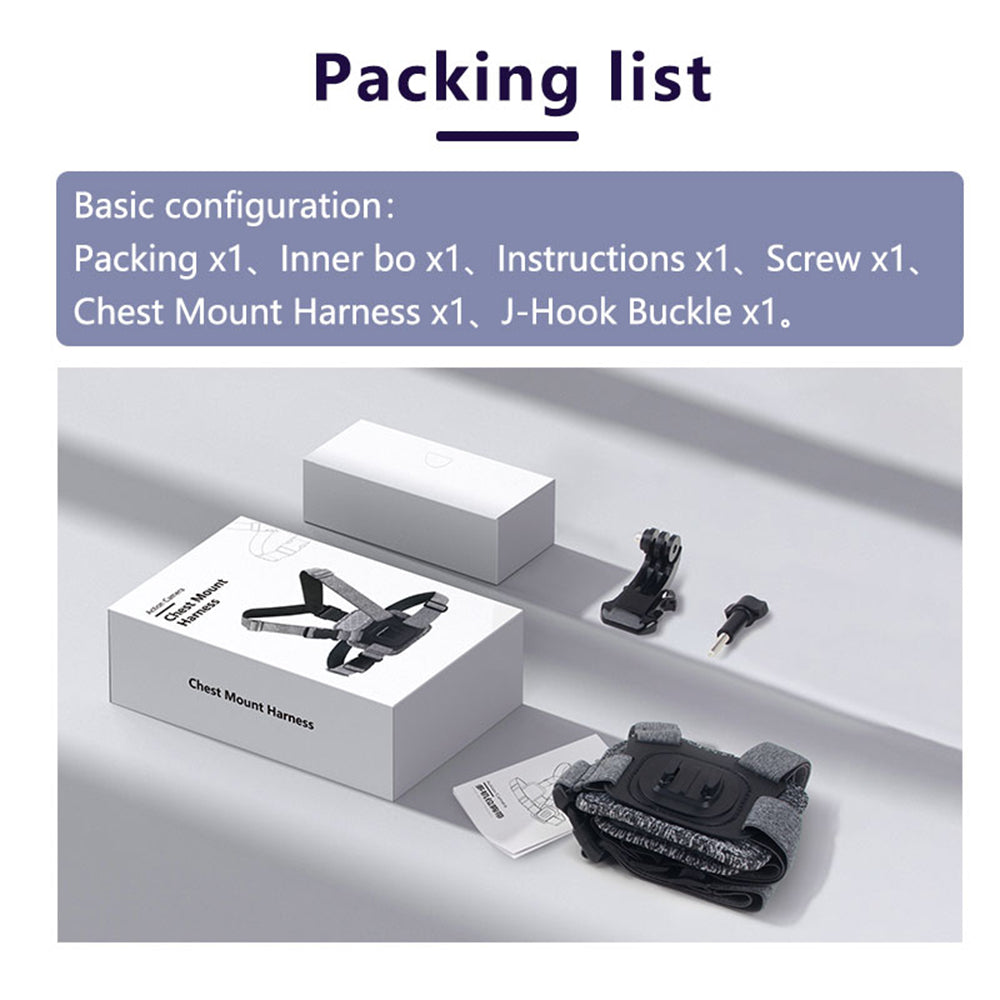 Supporto Petto Camera Sport Techsuit JX-002 per Serie GoPro, Grigio