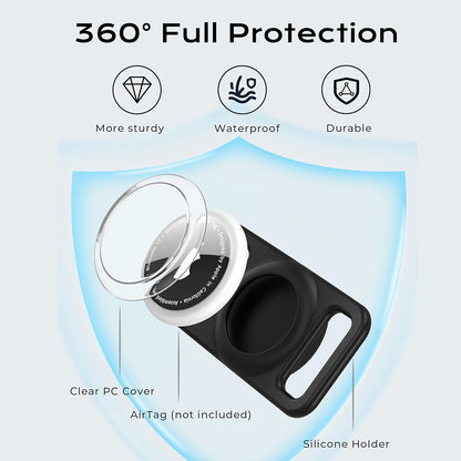 Supporto Techsuit BuddyGuard DG1 per Apple AirTag al Collare Animale Domestico, Nero