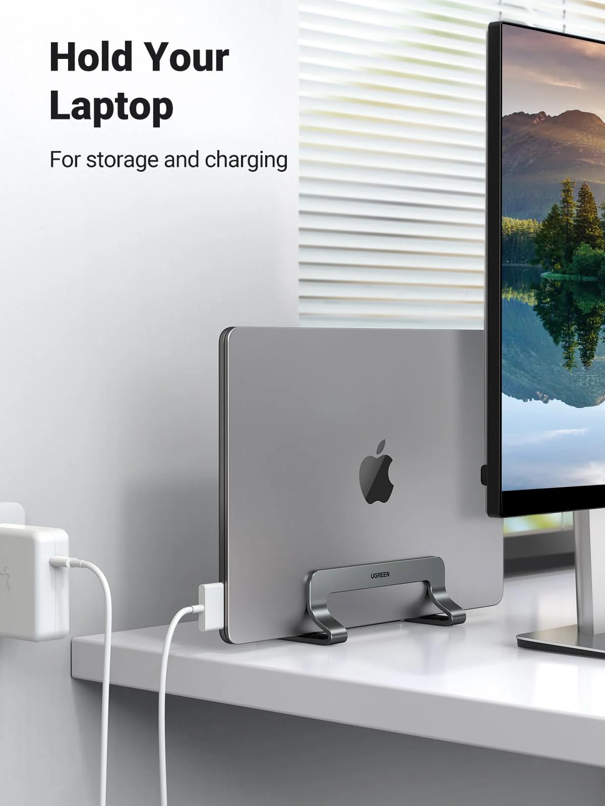 Supporto Verticale UGREEN LP258 per Laptop con spessore 12mm - 26mm, Argento
