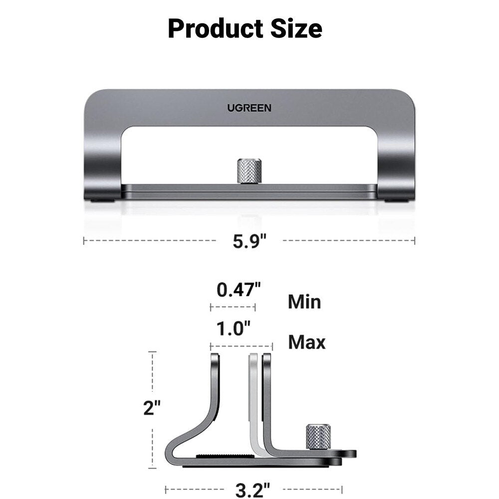 Supporto Verticale UGREEN LP258 (29277) per Laptop con spessore 12mm - 26mm, Argento