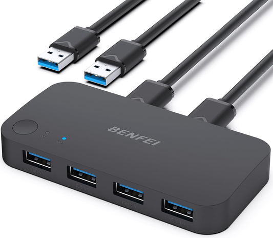 Switch USB Benfei, 4 x USB-A 3.0, Nero