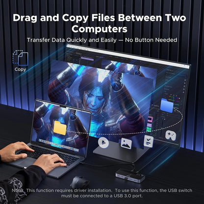 Switch USB UGREEN CM691 (45784), 3 x USB-A 3.2 - 1 x USB-C - 1 x miniUSB, Nero