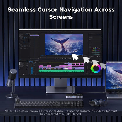 Switch USB UGREEN CM691 (45784), 3 x USB-A 3.2 - 1 x USB-C - 1 x miniUSB, Nero