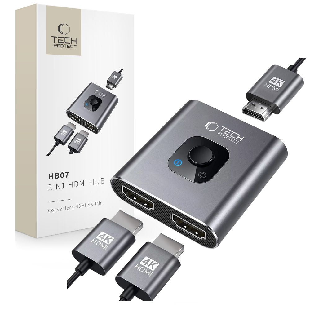 Switch Video HDMI Tech-Protect HB07, Grigio