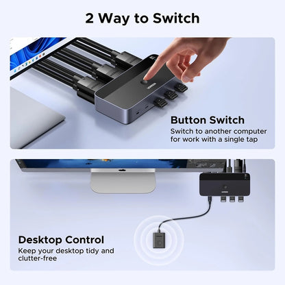 UGREEN AK700 (55851) Gray DisplayPort Video Switch