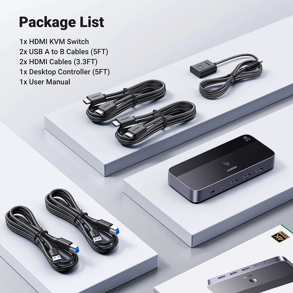 Switch Video HDMI UGREEN CM664, Nero