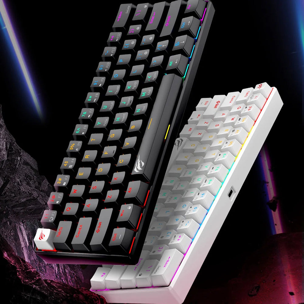 Tastiera Gaming HAVIT KB903L, RGB, 1.8m, Blu Bianco