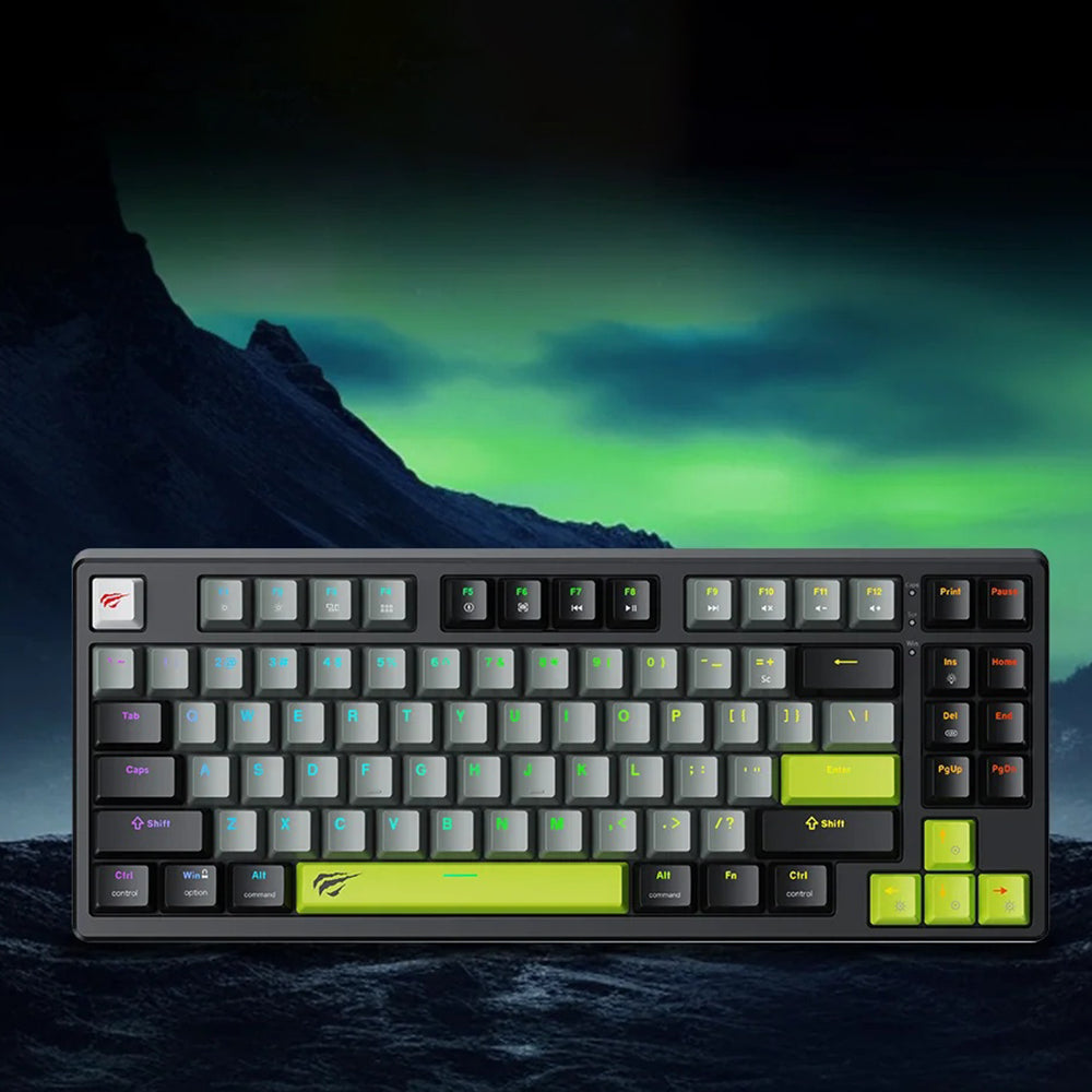Tastiera Gaming HAVIT KB904L, RGB, 1.8m, Nero Verde