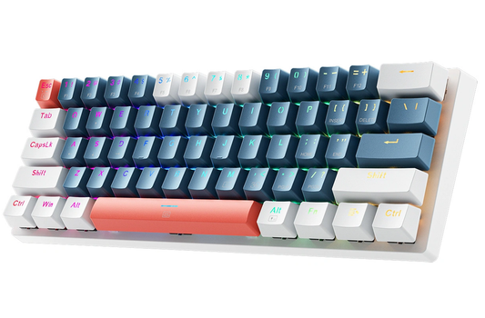 Tastiera Gaming Wired USB Machenike K500-B61 Meccanica, RGB, Blu Bianca