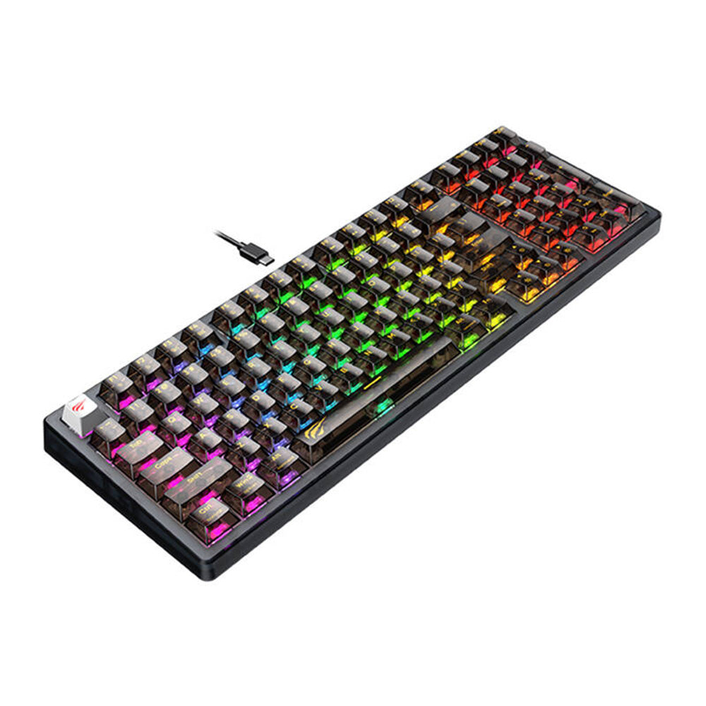 Tastiera Gaming Cablata USB HAVIT KB875L, RGB, 1.8m, Trasparente Nera