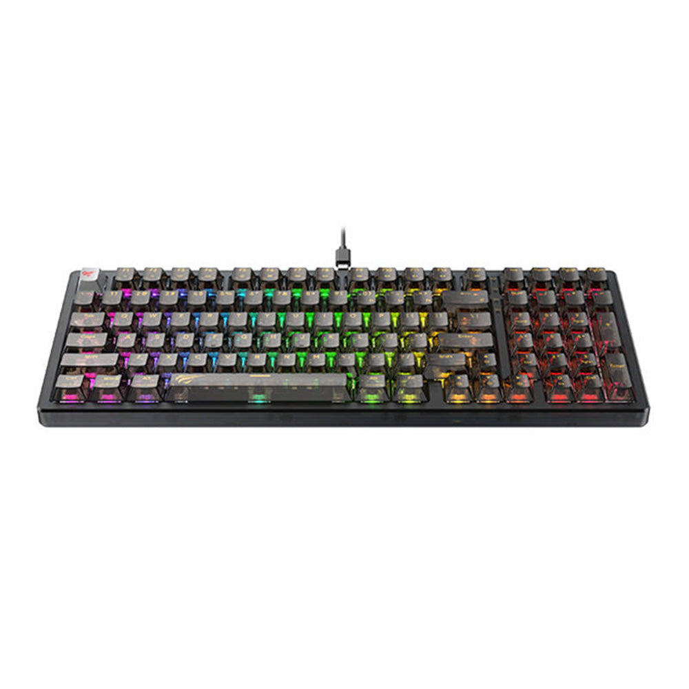 Tastiera Gaming Cablata USB HAVIT KB875L, RGB, 1.8m, Trasparente Nera