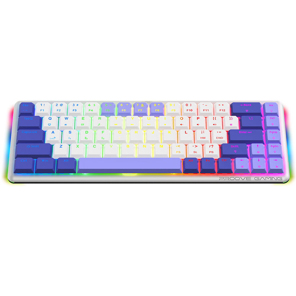 Tastiera Gaming Wireless Proove AFK, RGB, BT / Wi-Fi / Cablata, 1.5m, Bianca WKAFKEN22002
