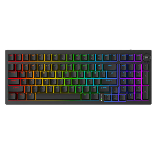Tastiera Gaming Wireless Proove Slicker, RGB, BT / Wi-Fi / Cablata, 1.8m, Nera WKSLEN00022401