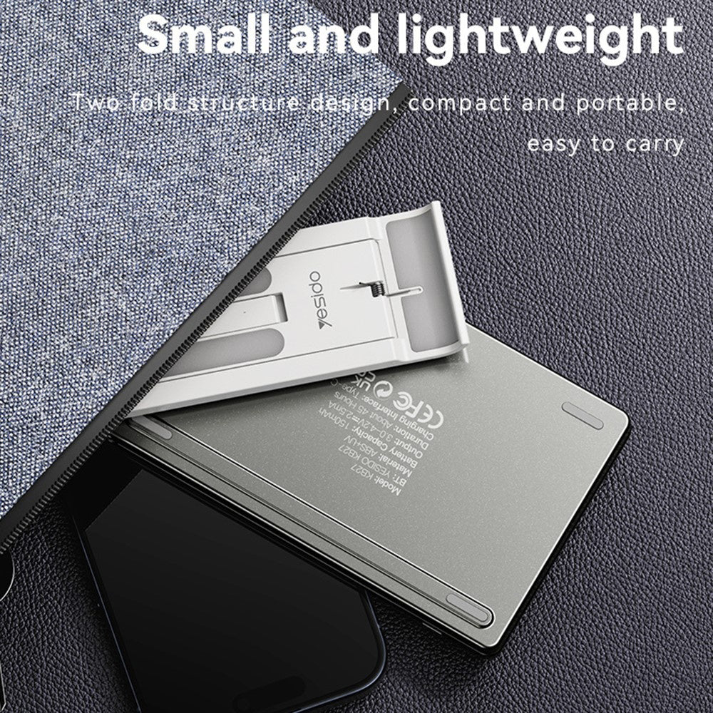 Tastiera Pieghevole Bluetooth Yesido KB27, Nera