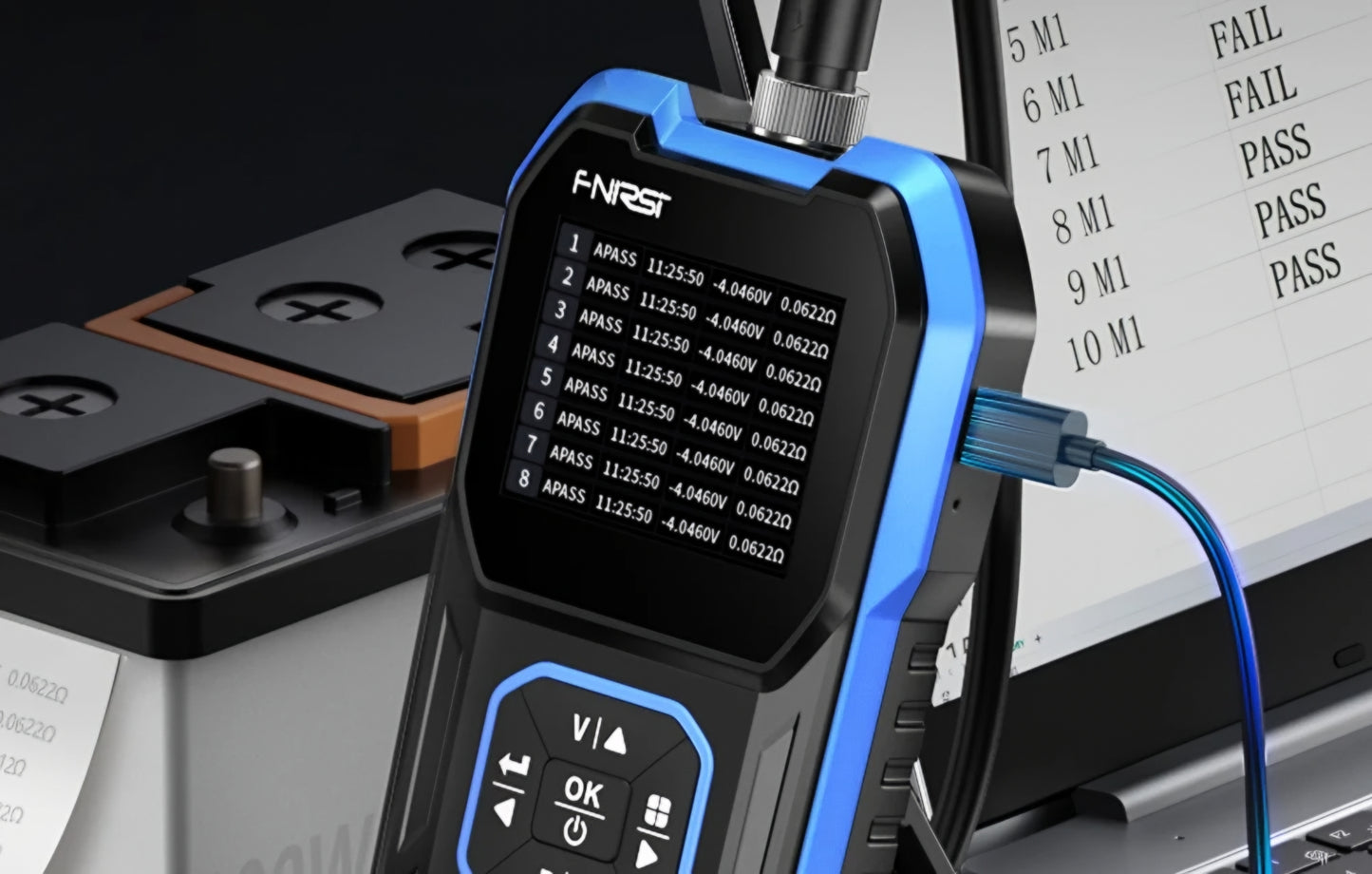 Tester Service Fnirsi HRM-10 per la misurazione della resistenza interna e della tensione di batterie / accumulatori