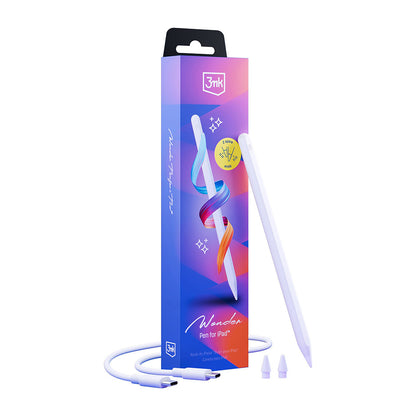 Touch Pen 3MK Wonder per Apple iPad, Versione Attiva, Bianco