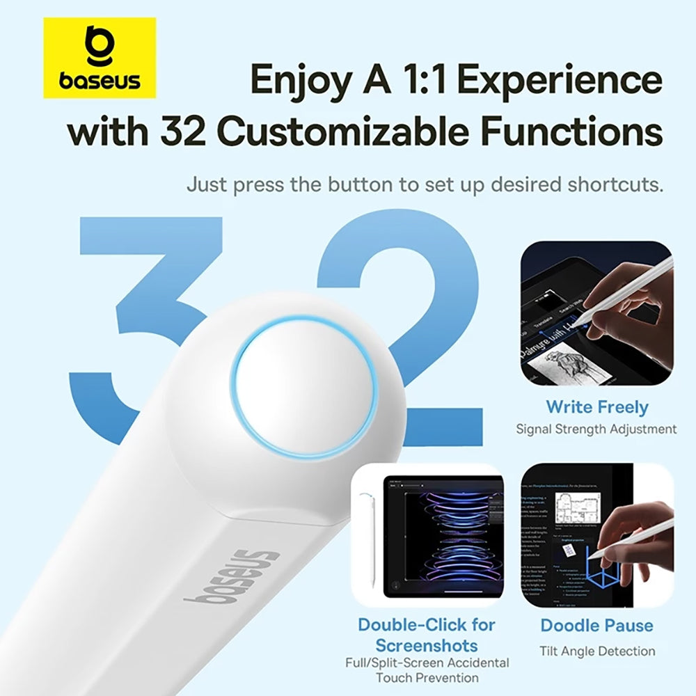 Touch Pen Baseus Smooth Writing 3 Series per Apple iPad, Versione Wireless Attiva, Bianco P80080806213-00